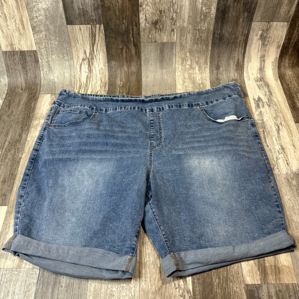 Terra And Sky Women’s Jean Shorts, 4X, 28W-30W, Light Blue